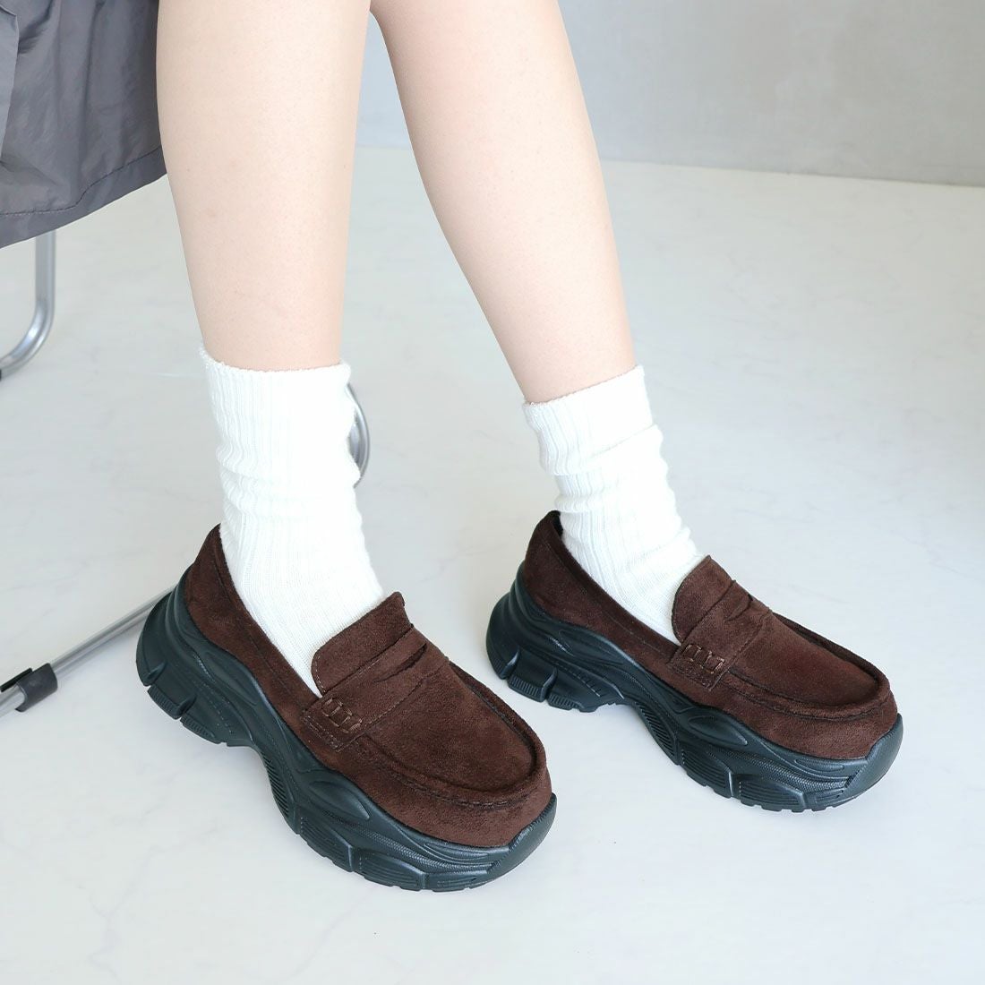 2026年春再販】厚底スニーカーローファー ｜靴・レディースシューズの