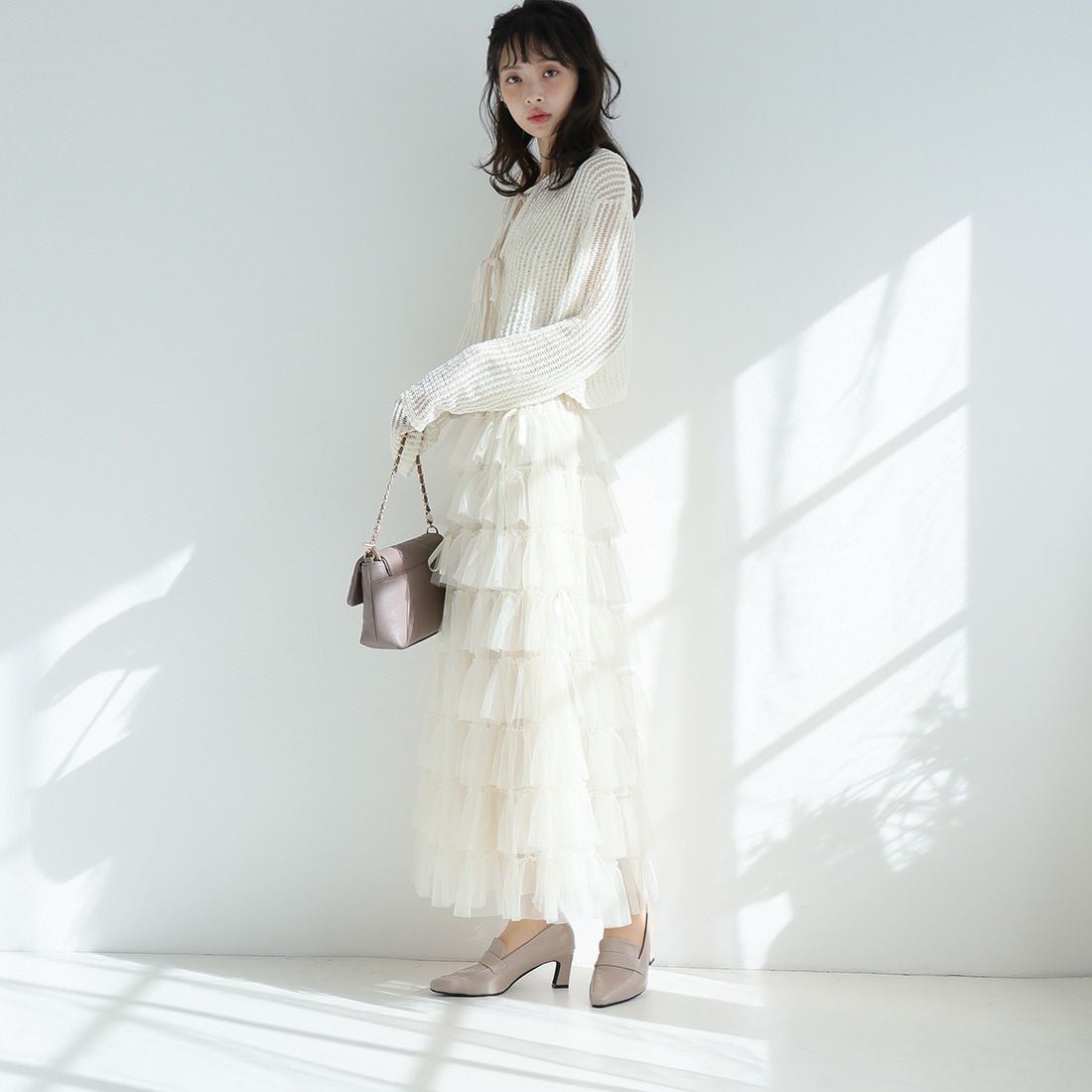 2026年春新色】スクエアトゥデザインヒールローファーパンプス ｜靴