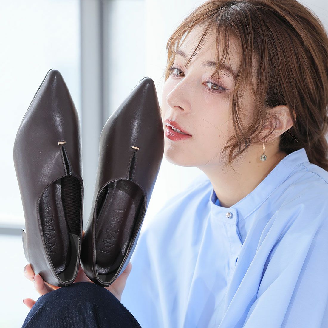 2026年春再販】ポインテッドトゥスリットデザインパンプス ｜靴