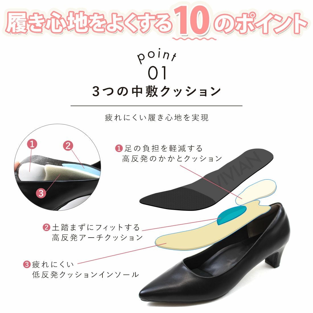 履き心地やみつき感激】ポインテッドトゥ5cmプレートヒール感激