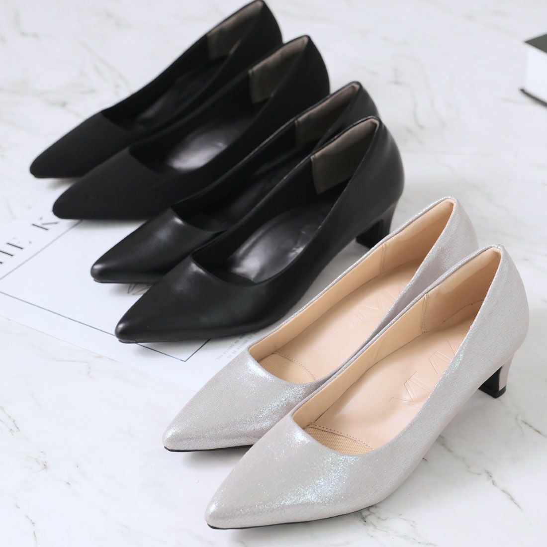 履き心地やみつき感激】ポインテッドトゥ5cmプレートヒール感激