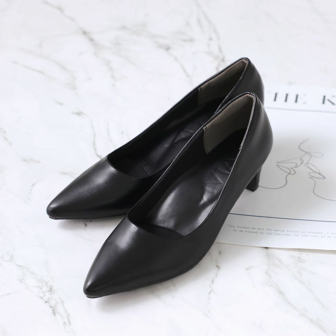 履き心地やみつき感激】ポインテッドトゥ5cmプレートヒール感激