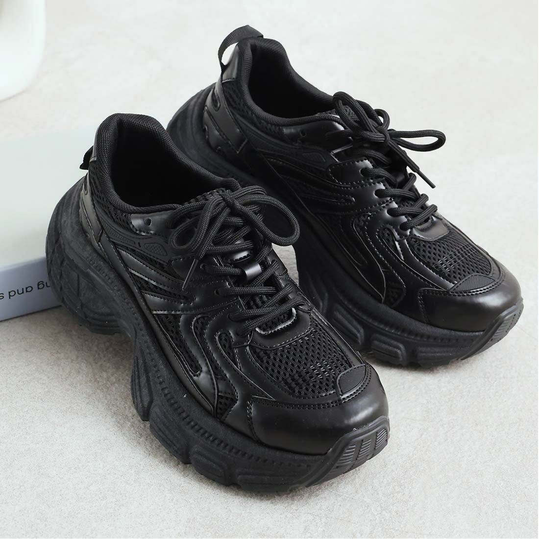 厚底異素材コンビハイテクダッドスニーカー ｜靴・レディースシューズ