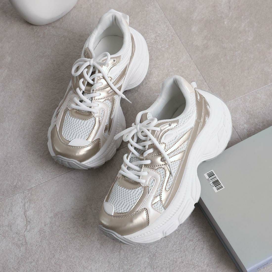 厚底異素材コンビハイテクダッドスニーカー ｜靴・レディースシューズ