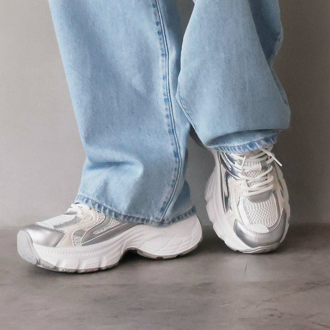 厚底異素材コンビハイテクダッドスニーカー ｜靴・レディースシューズ