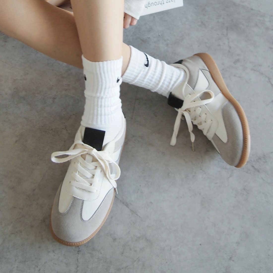 2026年春新色追加】【メンズレディース】ローテク異素材レースアップ