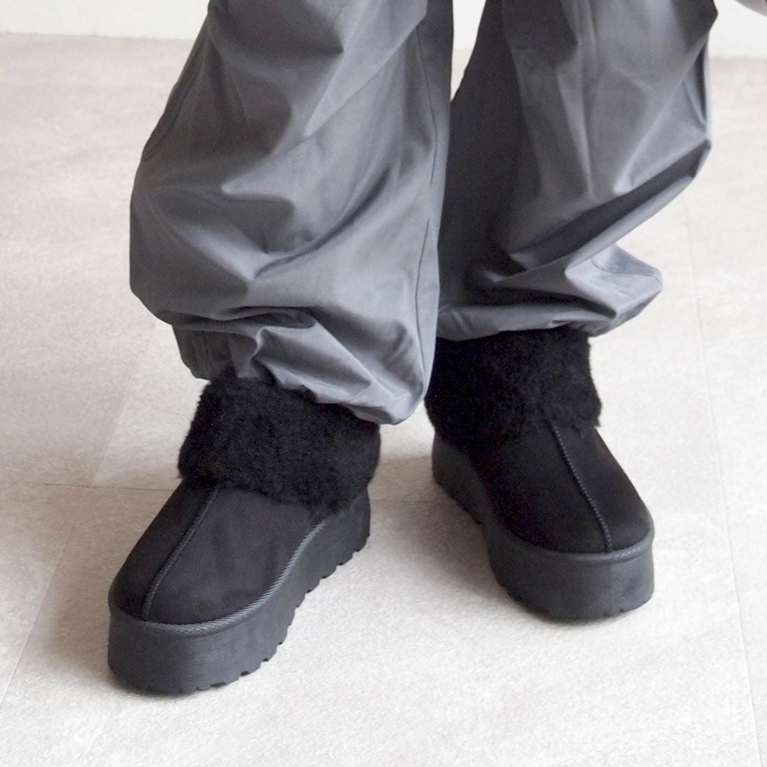 2025年新色追加】厚底サボムートンブーツ ｜靴・レディースシューズの