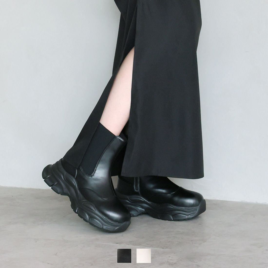 厚底サイドゴアスニーカーショートブーツ ｜靴・レディースシューズの