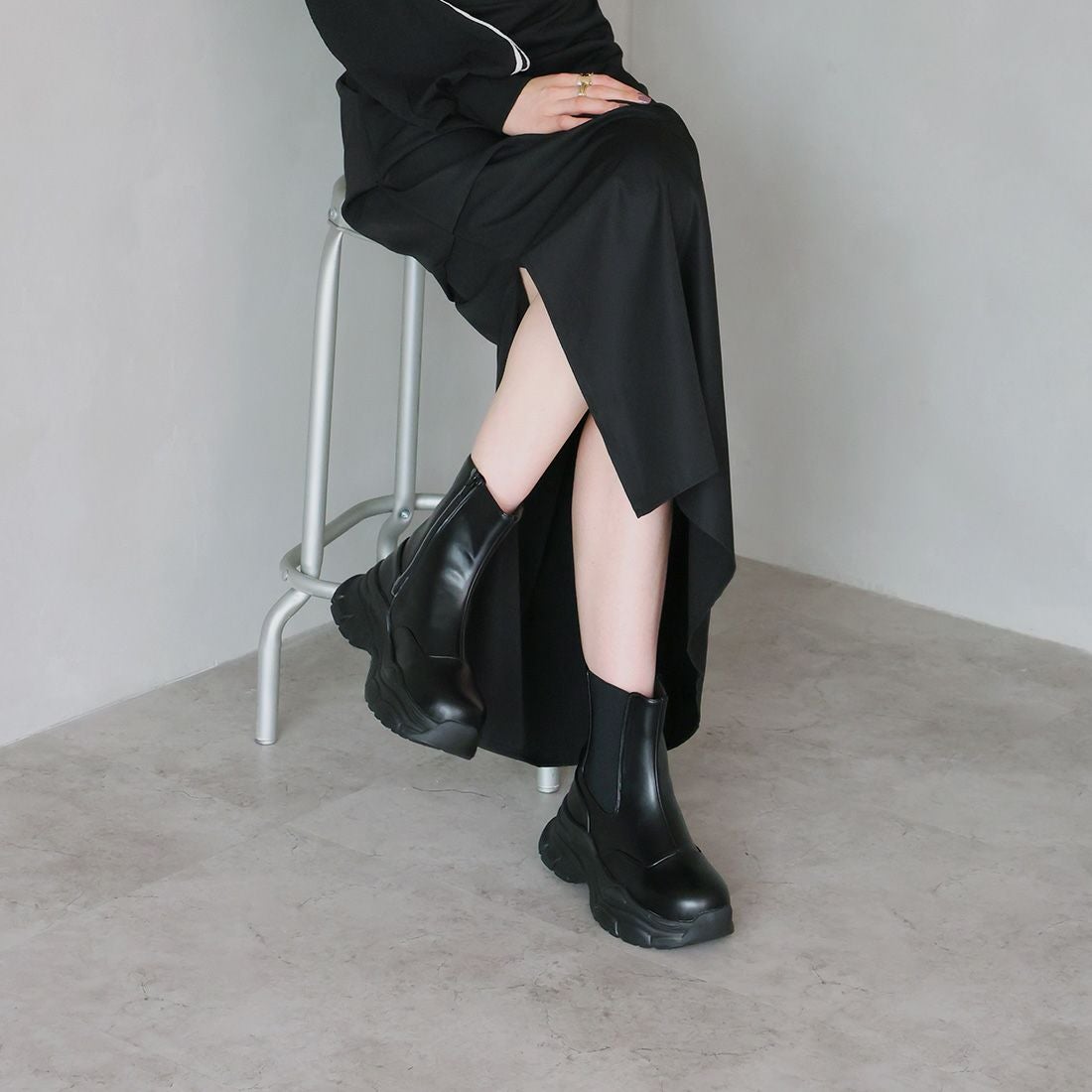 厚底サイドゴアスニーカーショートブーツ ｜靴・レディースシューズの