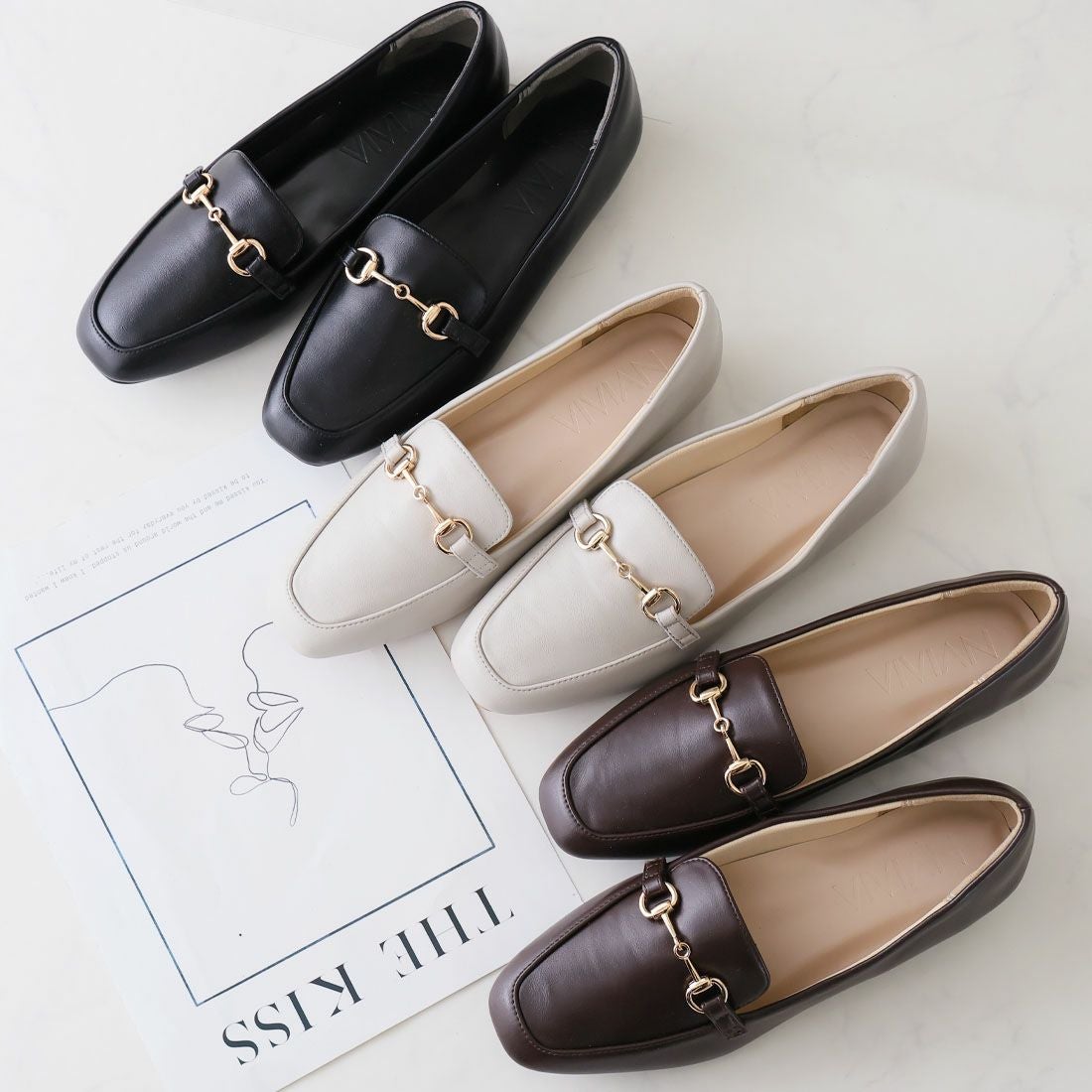 履き心地やみつき感激】スクエアトゥ2cmヒールビット付き感激