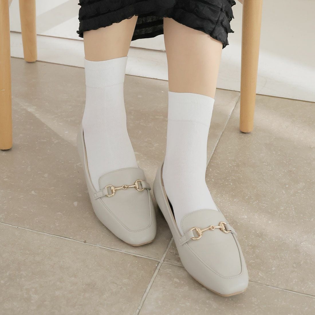 履き心地やみつき感激】スクエアトゥ2cmヒールビット付き感激