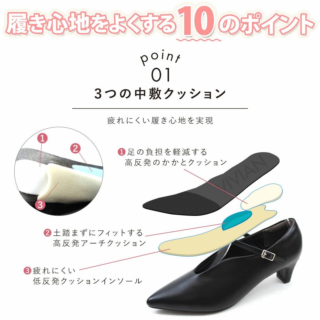 履き心地やみつき感激】ポインテッドトゥスリットストラップ5cm