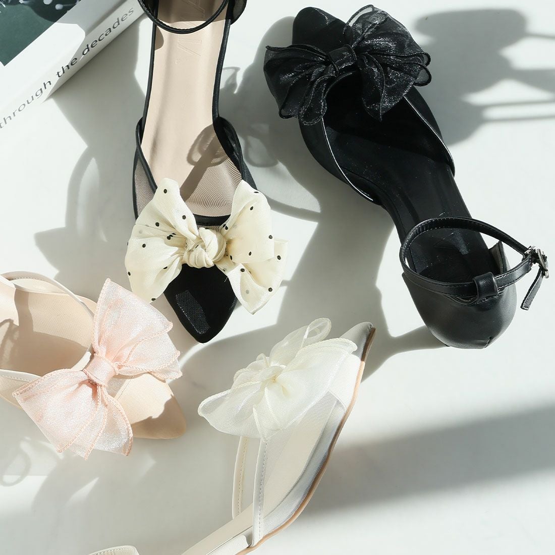 ポインテッドトゥビジューバックルパンプス ｜靴・レディースシューズ