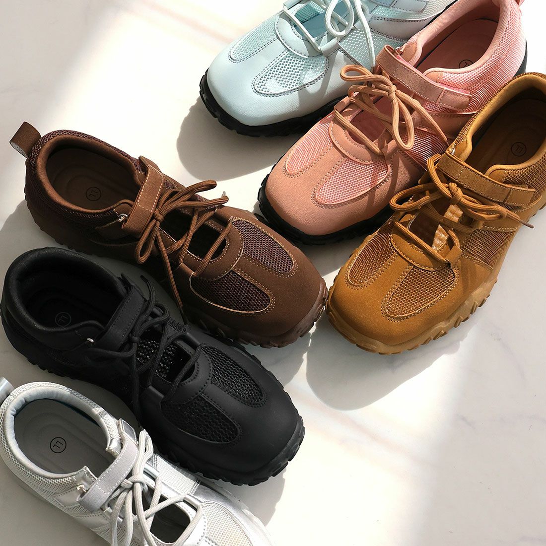 2026年春新色追加】柔らかソールレースアップベルトスニーカー ｜靴