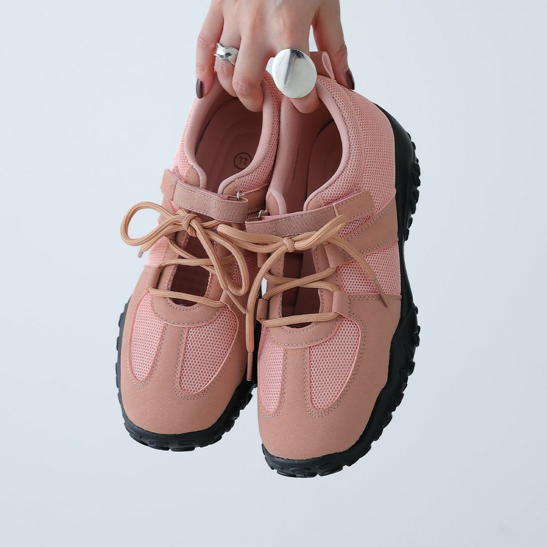 2026年春新色追加】柔らかソールレースアップベルトスニーカー ｜靴