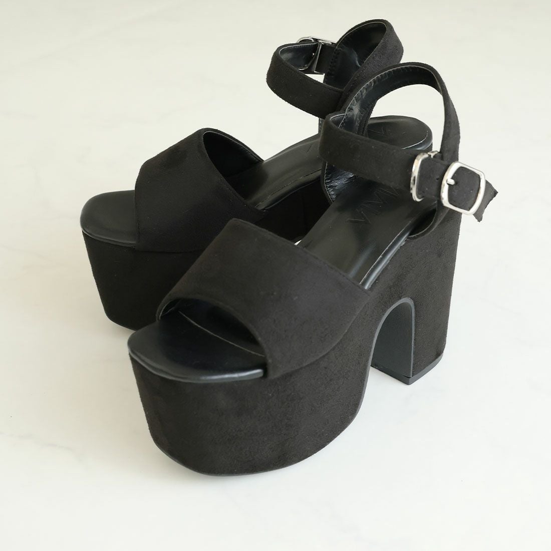 厚底プラットフォームアンクルストラップサンダル ｜靴・レディース