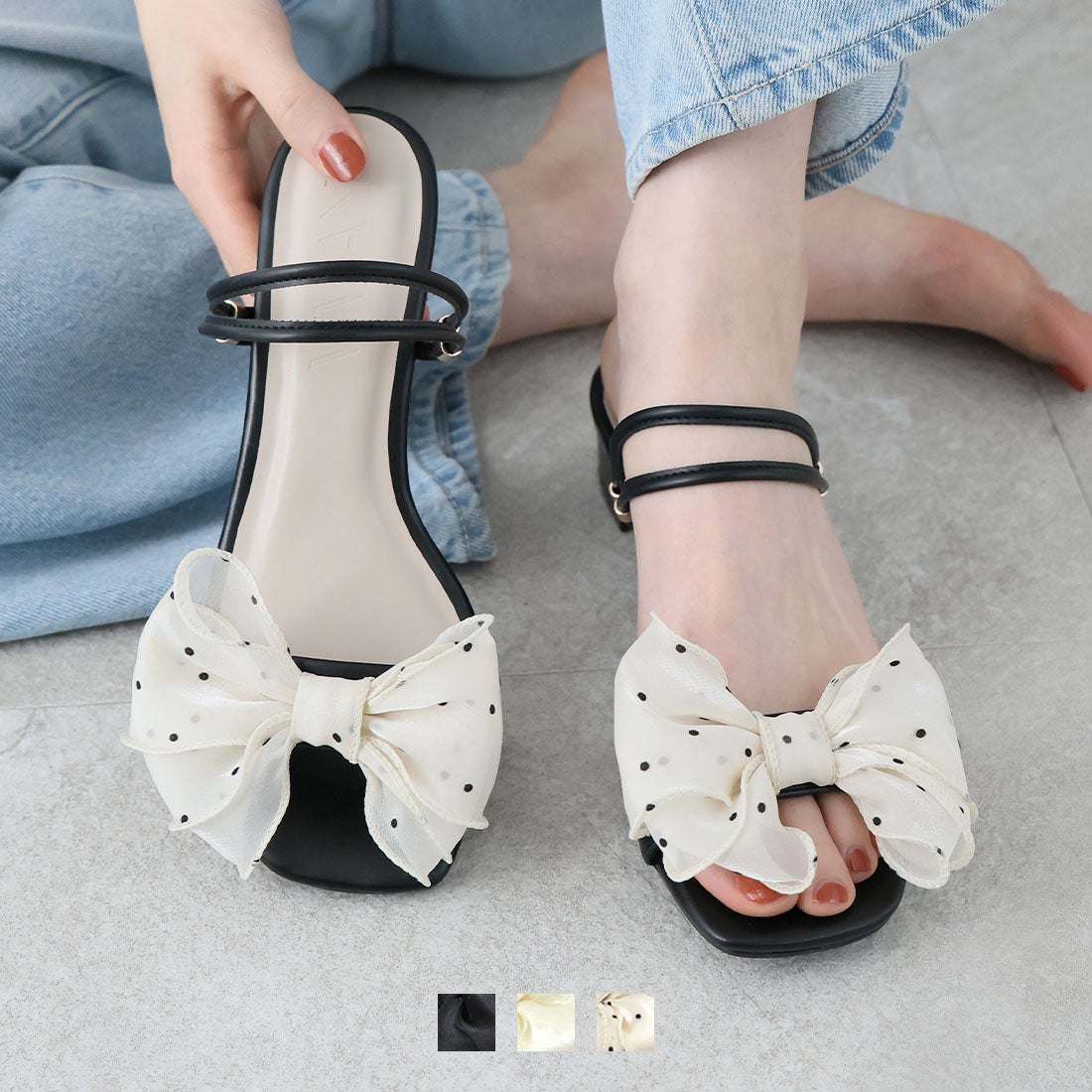ピュアクリスタルハイヒールとリボンつきニットぼう ビッグリボンニットアップ | JILL by JILL STUART（ジル バイ ジル