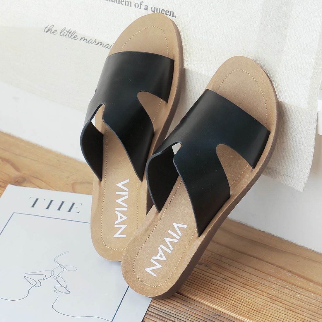 サッ！と履ける】カジュアルコンフォートスリットデザインサンダル