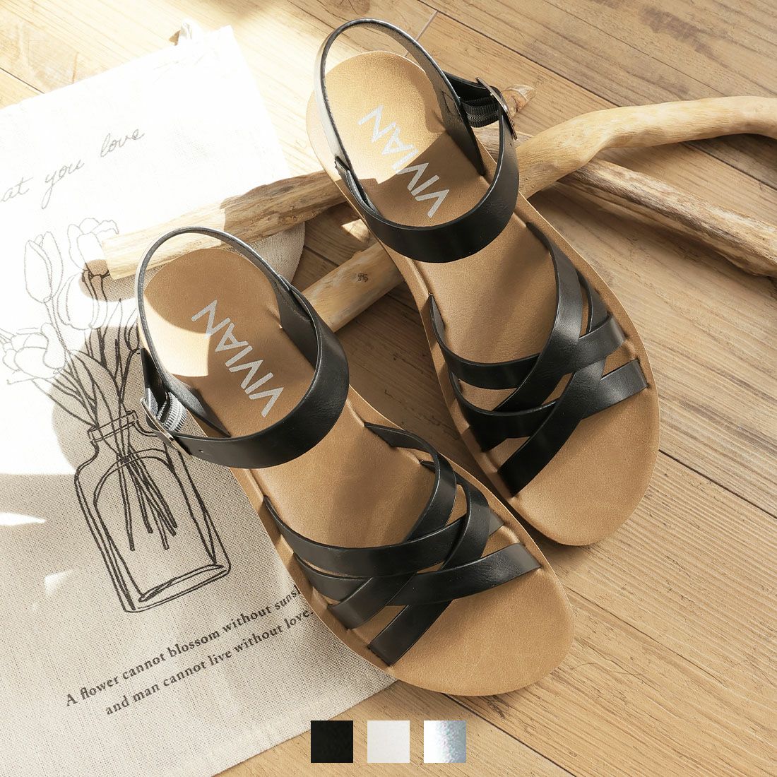 カジュアルコンフォート編み込みデザインサンダル ｜靴・レディース