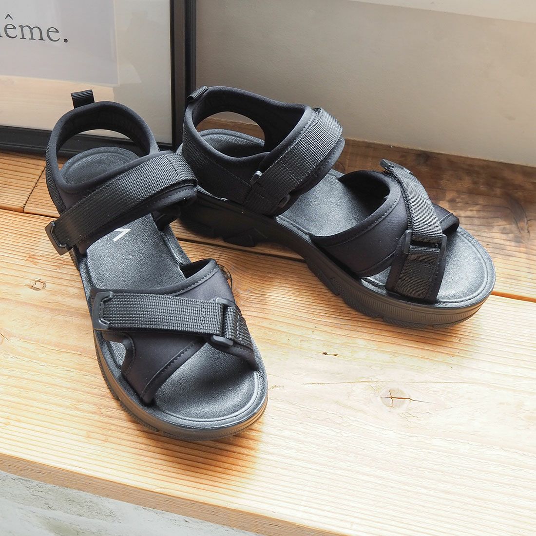 やわらかソールベルクロスポーツサンダル ｜靴・レディースシューズの