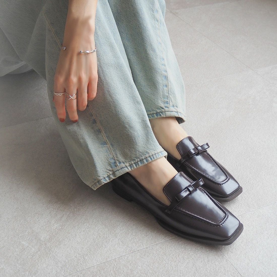 晴雨兼用】リボンレインローファー ｜靴・レディースシューズの通販