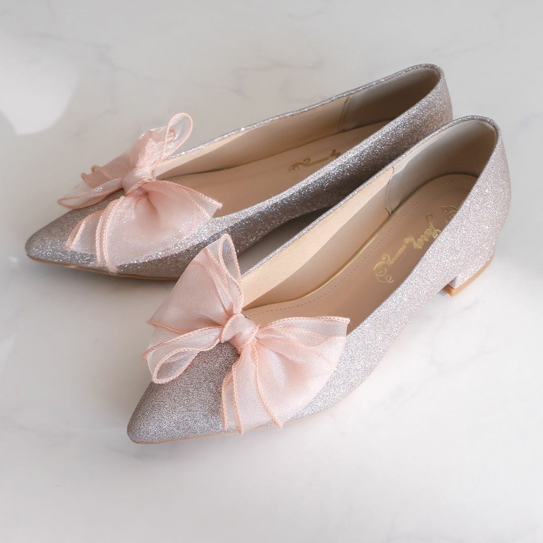 キラキラグリッターリボンパンプス ｜靴・レディースシューズの通販