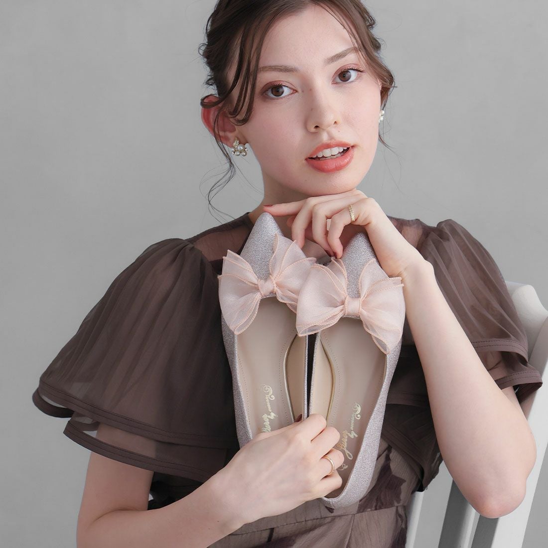 キラキラグリッターリボンパンプス ｜靴・レディースシューズの通販