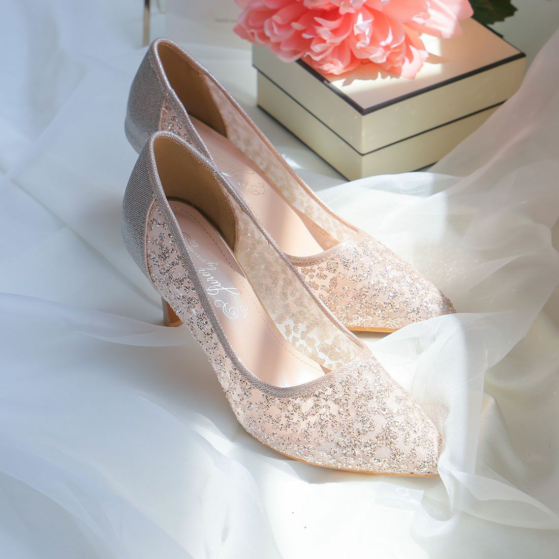 キラキラグリッターチュールパンプス ｜靴・レディースシューズの通販