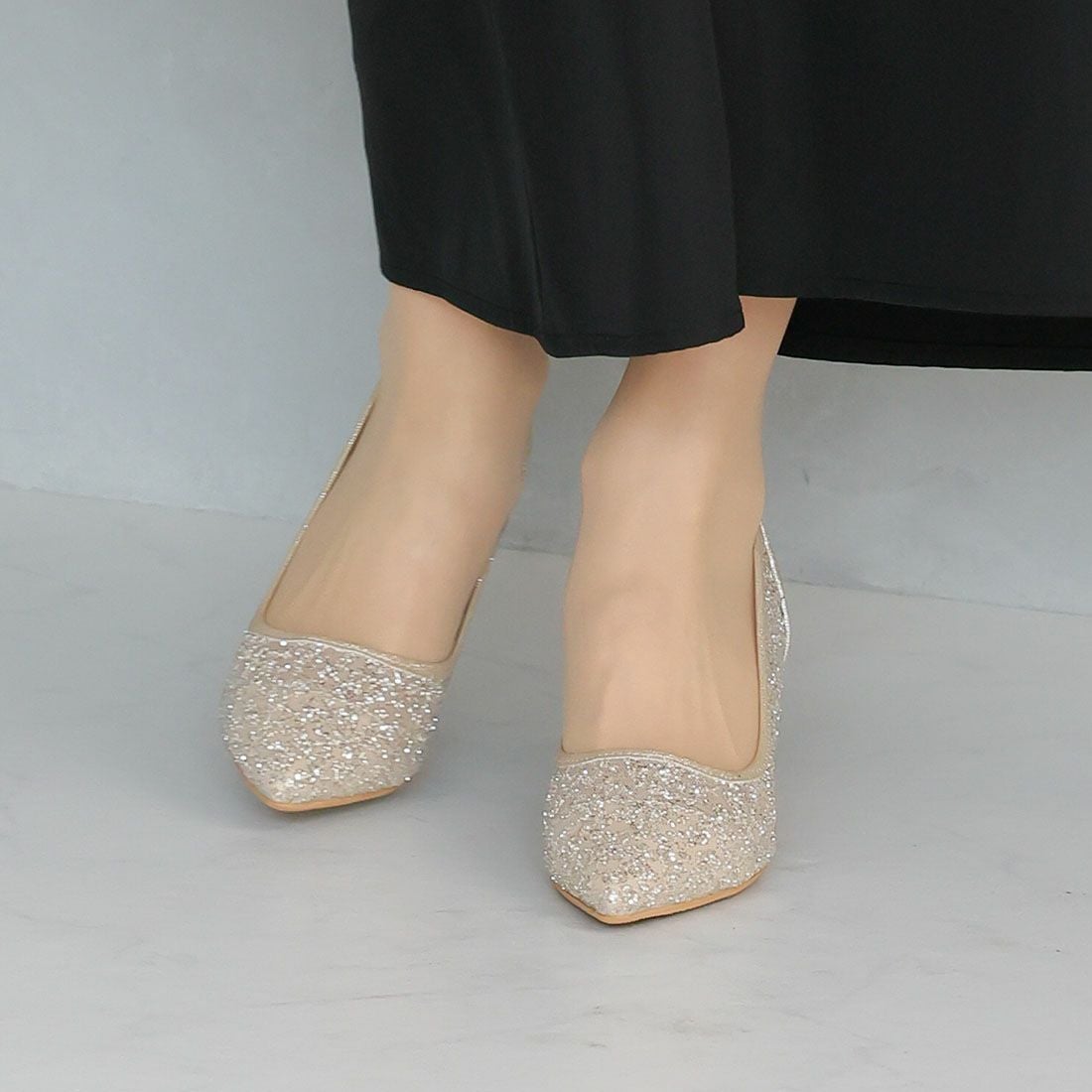 キラキラグリッターチュールパンプス ｜靴・レディースシューズの通販