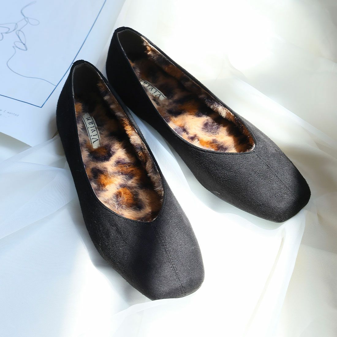 もふぽかファーインナーフラットシューズ ｜靴・レディースシューズの