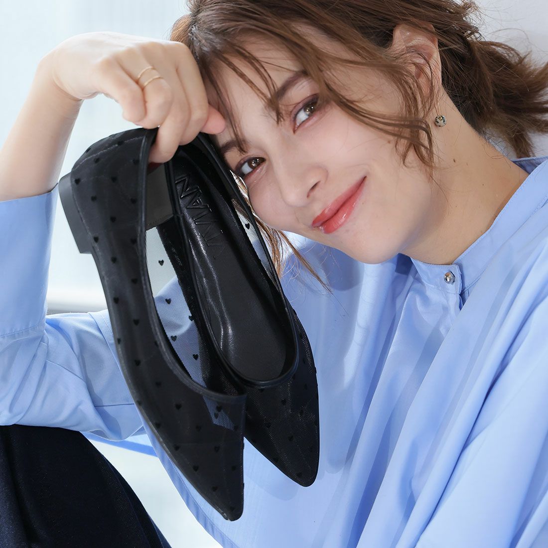 シアーチュールフラットパンプス ｜靴・レディースシューズの通販なら