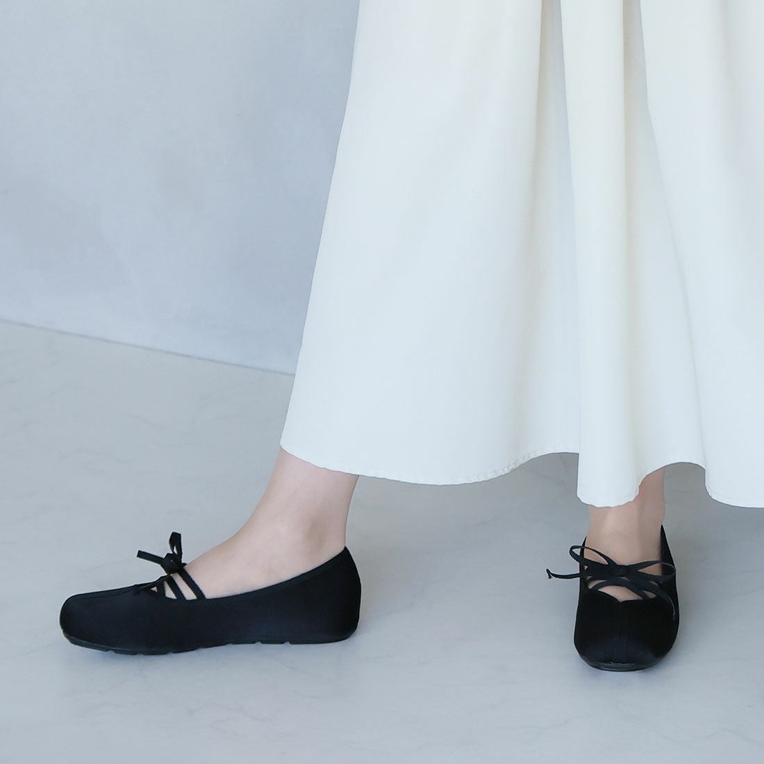 公式ストア/ZOZO限定】レースアップリボンバレエシューズ ｜靴