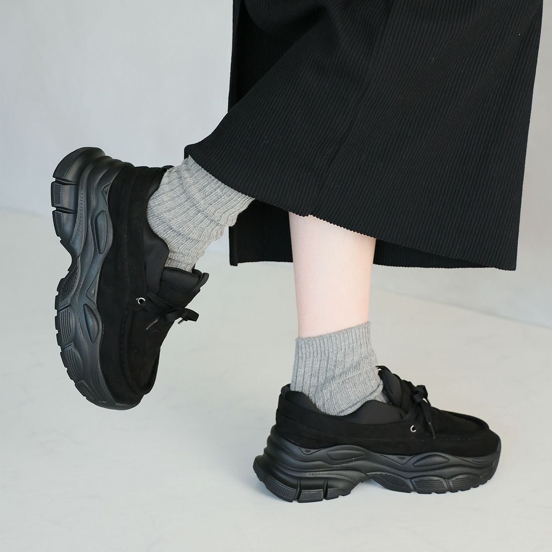 公式ストア/ZOZO限定】厚底レースアップモカシンスニーカー ｜靴