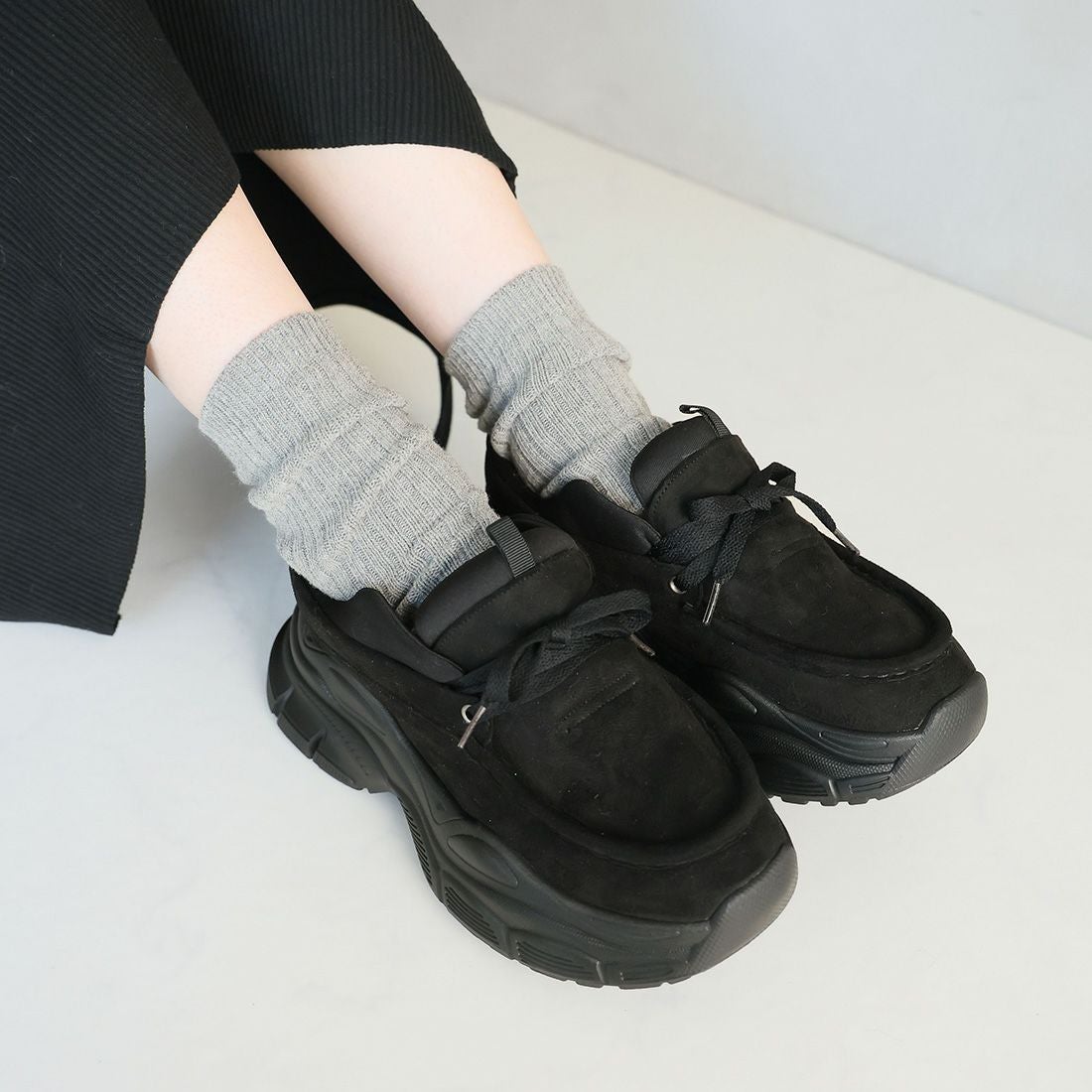 公式ストア/ZOZO限定】厚底レースアップモカシンスニーカー ｜靴