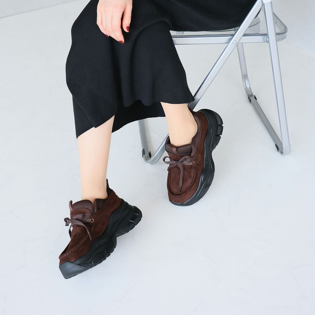 公式ストア/ZOZO限定】厚底レースアップモカシンスニーカー ｜靴