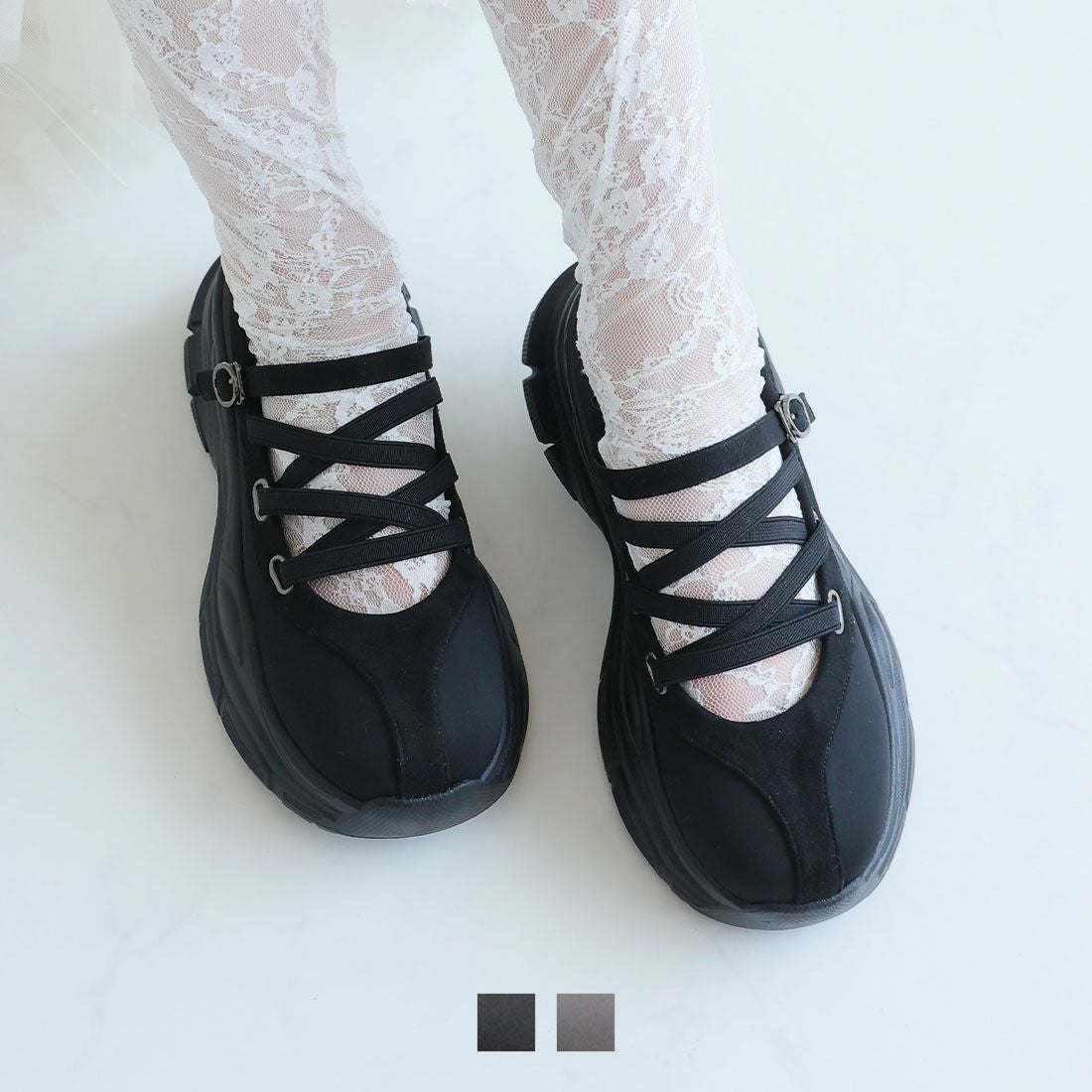 公式ストア/ZOZO限定】厚底レースアップメリージェーンスニーカー ｜靴