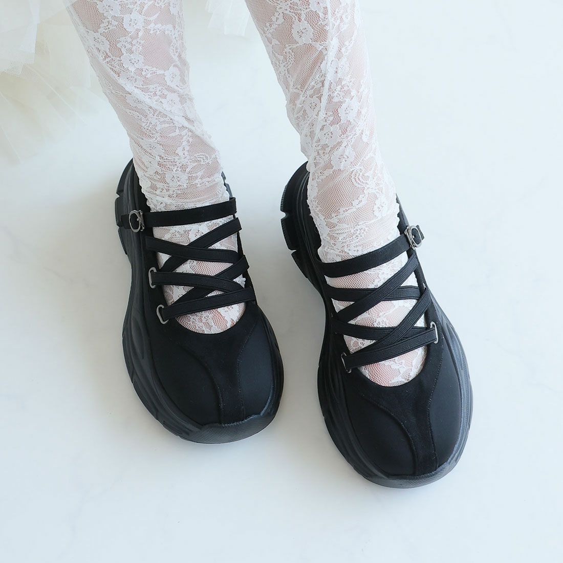 公式ストア/ZOZO限定】厚底レースアップメリージェーンスニーカー ｜靴