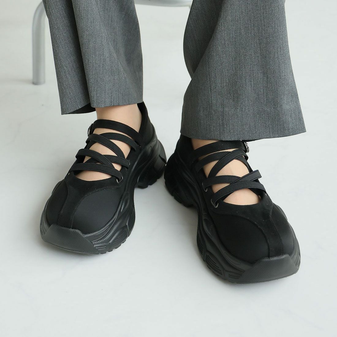 公式ストア/ZOZO限定】厚底レースアップメリージェーンスニーカー ｜靴