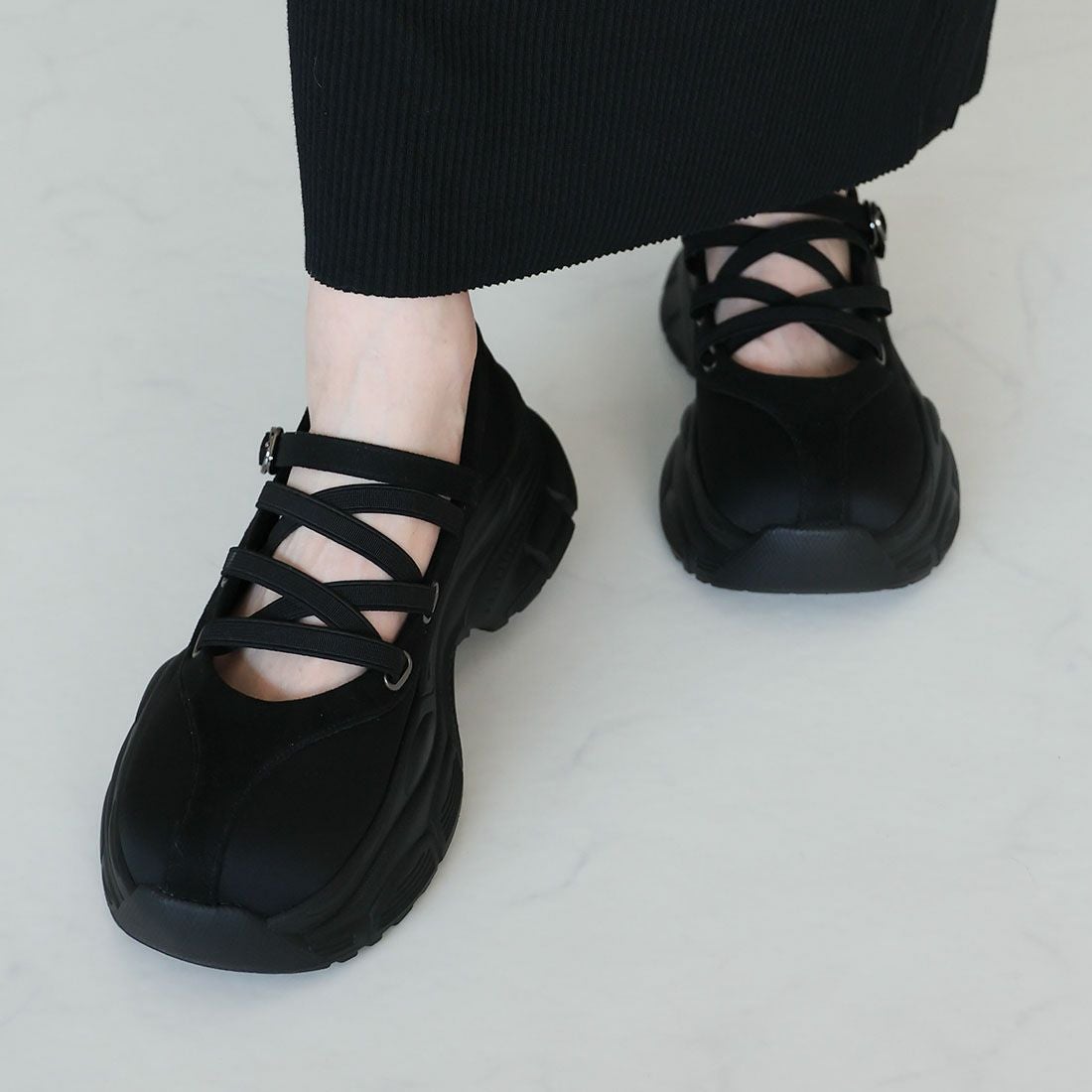 公式ストア/ZOZO限定】厚底レースアップメリージェーンスニーカー ｜靴