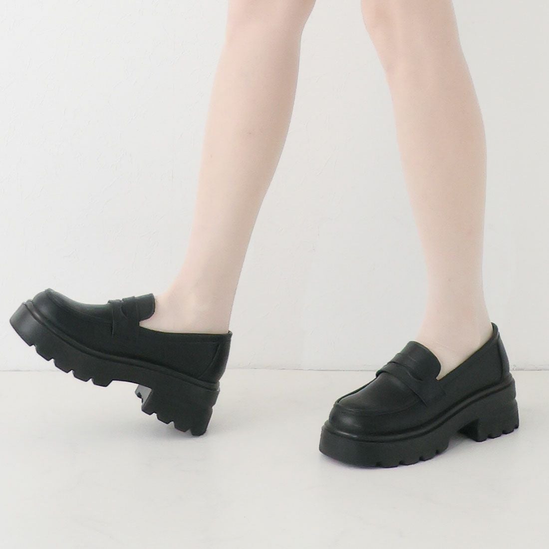 2026年春再販】厚底シンプルコインローファー ｜靴・レディース