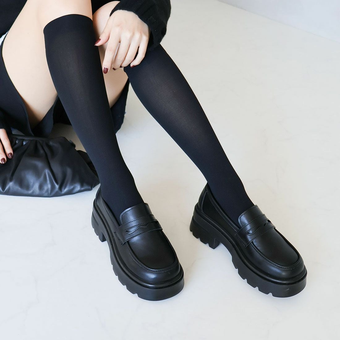 2026年春再販】厚底シンプルコインローファー ｜靴・レディース