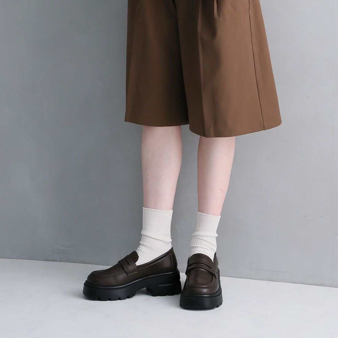 2026年春再販】厚底シンプルコインローファー ｜靴・レディース