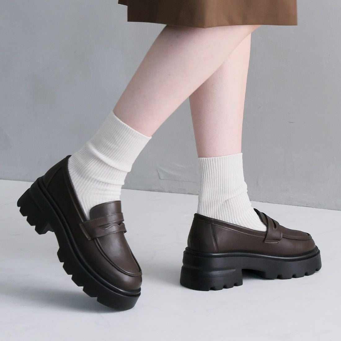 2026年春再販】厚底シンプルコインローファー ｜靴・レディース