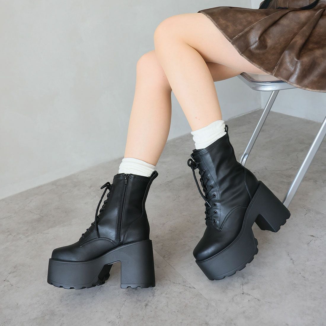 公式ストア/ZOZO限定】厚底プラットフォームチャンキーヒールレース