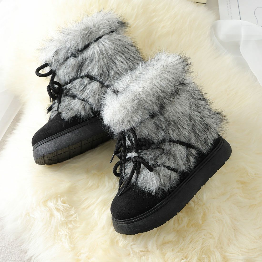 公式ストア/ZOZO限定】もふぽかボリュームファー厚底ムートンブーツ