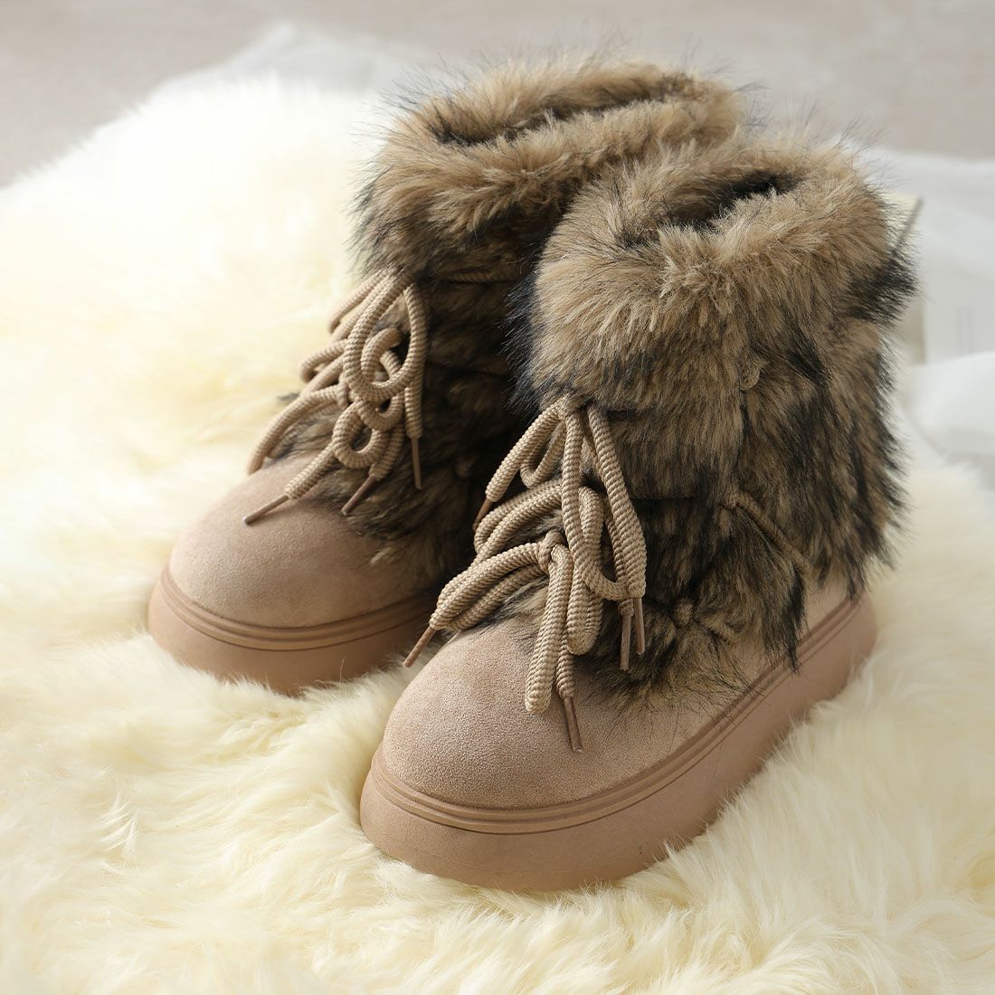 公式ストア/ZOZO限定】もふぽかボリュームファー厚底ムートンブーツ