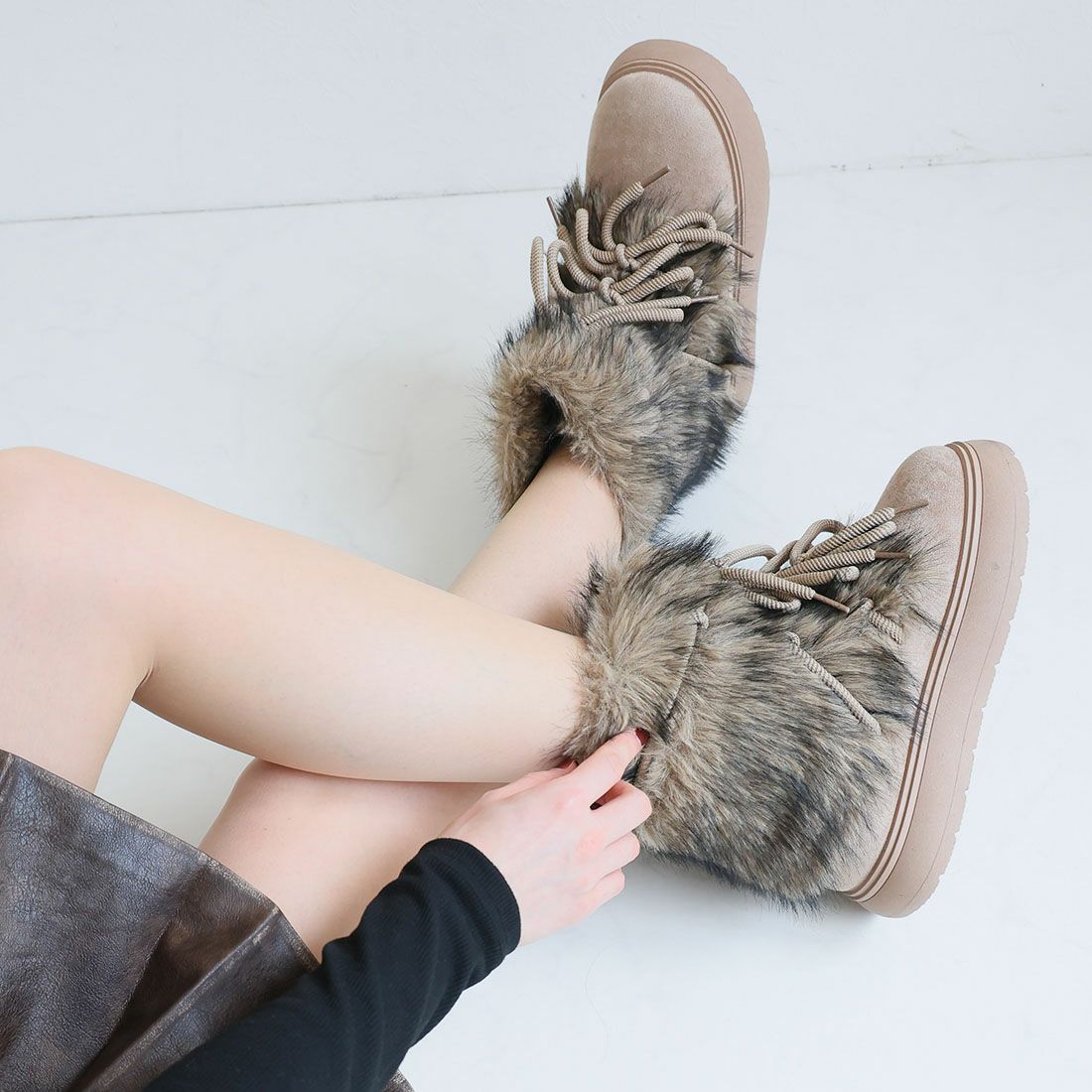 公式ストア/ZOZO限定】もふぽかボリュームファー厚底ムートンブーツ