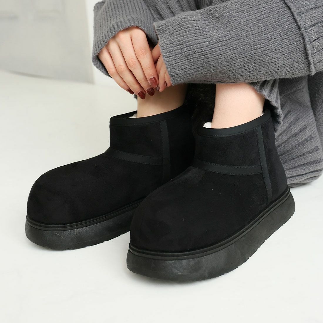 もふぽか厚底ムートンブーツ ｜靴・レディースシューズの通販なら
