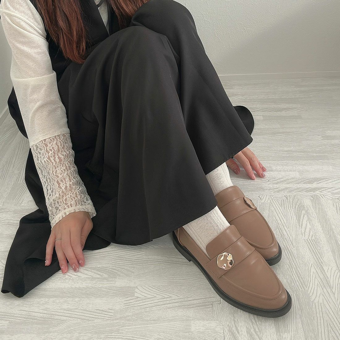 ririkaさんコラボ ニュアンスモチーフローファー ｜靴・レディース