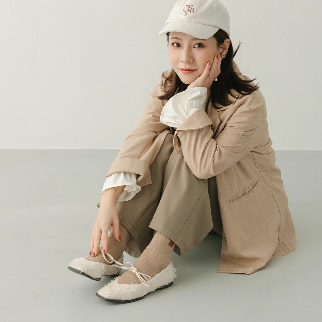 yumi.さんコラボ華奢リボンフラットシューズ ｜靴・レディースシューズ